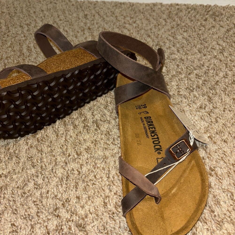 Birkenstock Brown Leather Strappy Sandals - Picture 9 of 10